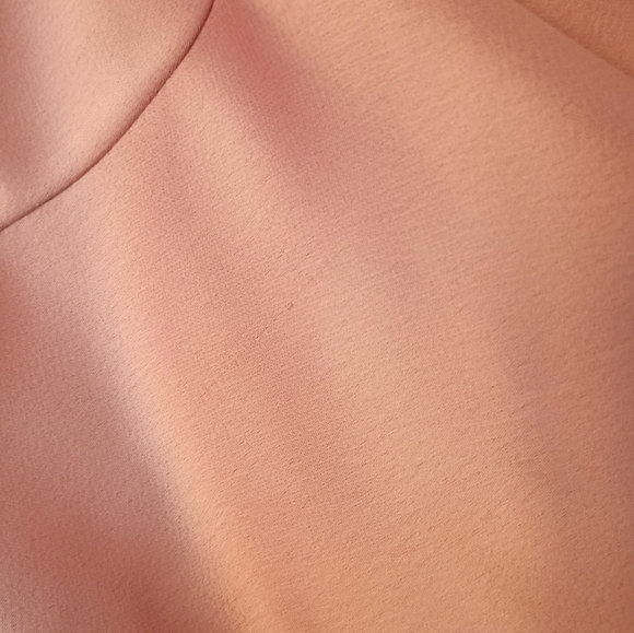 Tea length charmeuse bridesmaid dress with skirt slit and cowl neckline - Picture 3 of 6